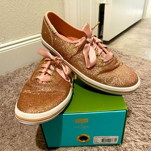 Kate Spade Rose Gold Glitter Keds